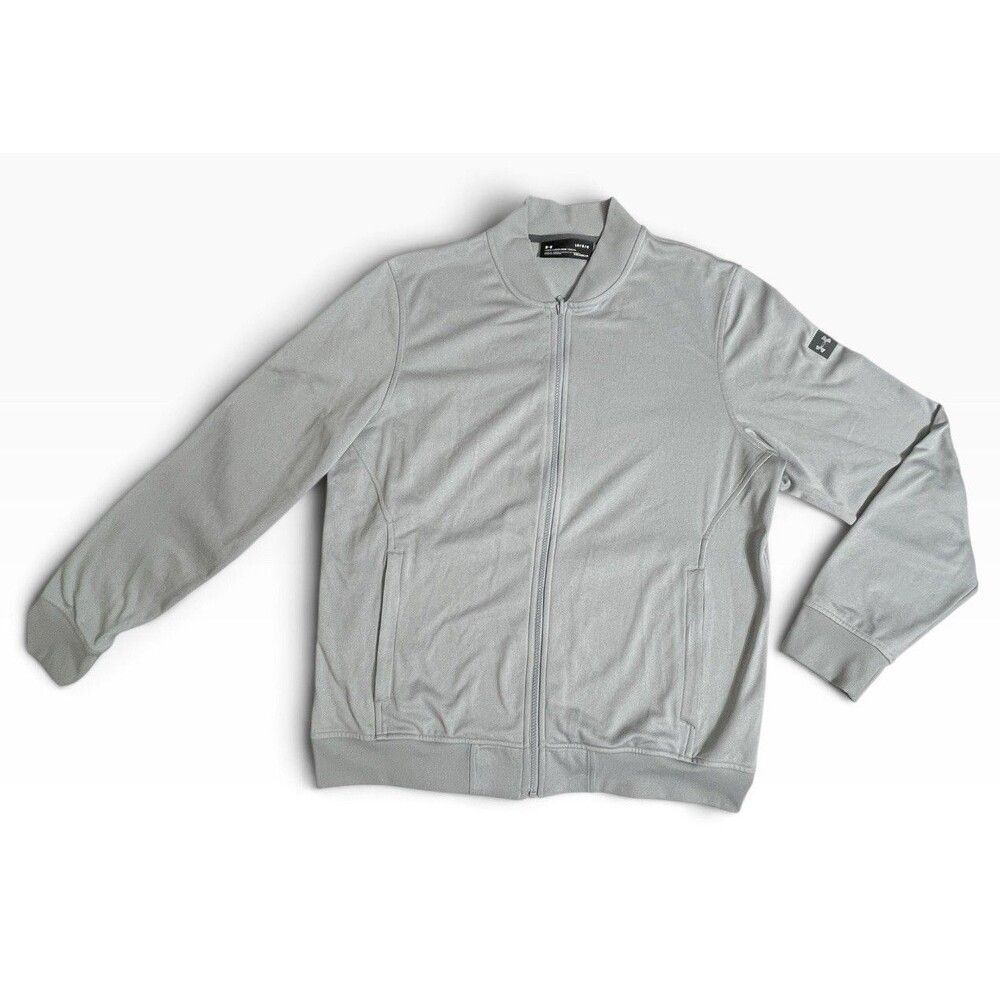 Under Armour Bomber Jacket Mens Large Multi Zipped Pockets Long Sleeve Zipper